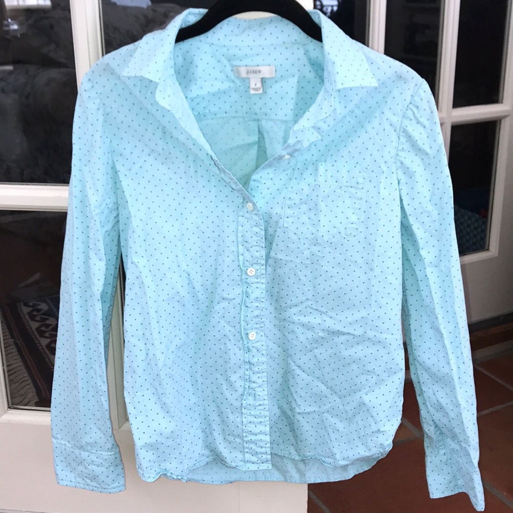 J.Crew polka dot button down